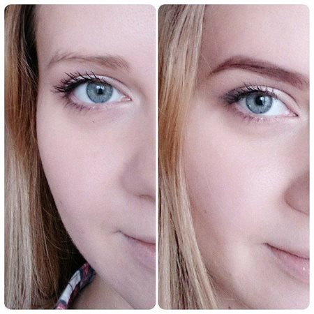 Avant et après la teinture des sourcils au henné