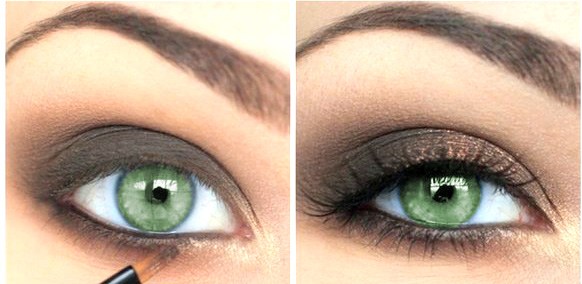 Maquillage pour les yeux verts et les cheveux brun clair, foncé, clair et roux. Étape par étape avec une photo à la maison