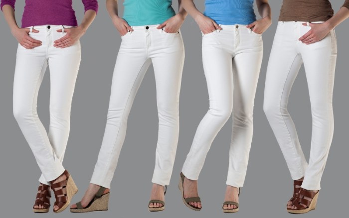 Avec quoi porter des jeans blancs été comme hiver, femmes et hommes. Une photo