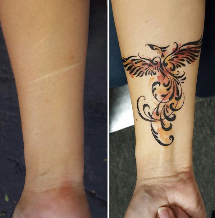 Tatouages ​​pour les filles sur le bras et leur signification. Photos, croquis, beau, petit, inscriptions