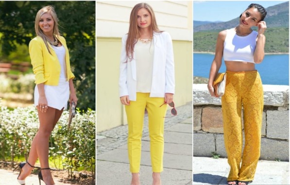 Quelle couleur est le jaune combiné avec dans les vêtements pour femmes. La signification de qui convient, quoi porter, photo des options de combinaison