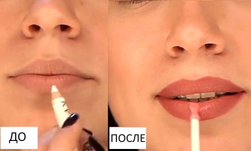 Comment peindre les lèvres de manière volumétrique pour qu'elles paraissent dodues, magnifiquement avec du rouge à lèvres, un crayon, de la brillance