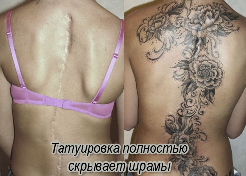 Tatouages ​​dans le dos - pour les femmes, les hommes, beaux sur le bas du dos des filles, l'omoplate, la colonne vertébrale, sur tout le dos