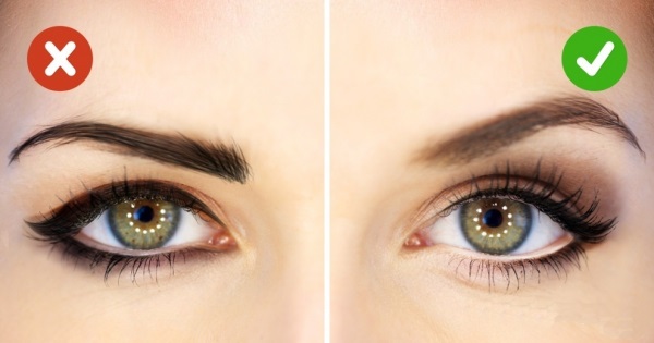 Maquillage des yeux pour stade d'élargissement des yeux, âge, avec paupière tombante, flèches. Étape par étape, photo