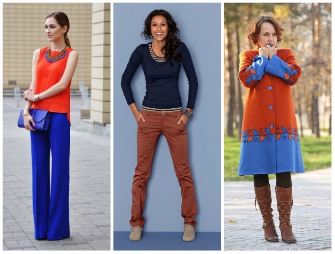 Marron avec quelle couleur est combinée dans les vêtements pour femmes, hommes. Photo clair / foncé, nuances, couleur