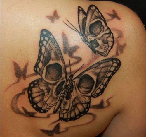 Tatouage de papillon. Signification pour les filles, photos, croquis sur le bas du dos, bras, pape, cou, jambe, épaule