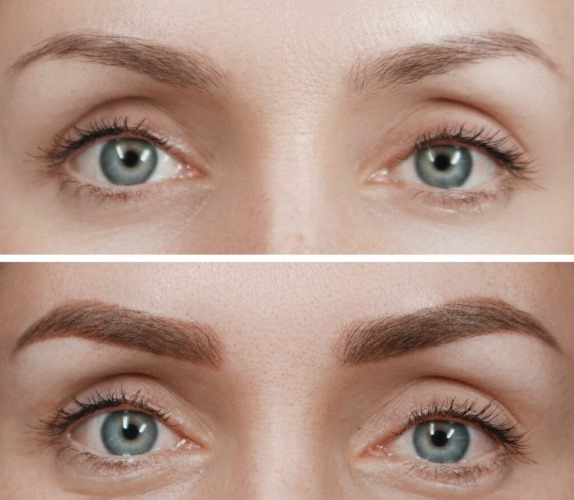 Tatouage des sourcils avec effet poudré. Photos avant et après, combien de temps ça dure, guérit, comment ça se fait