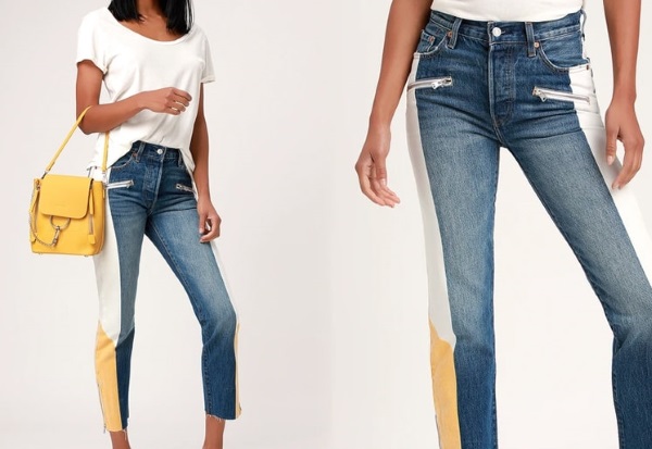 Jeans pour femmes à rayures. A la mode ou pas cette année, quoi porter, photo