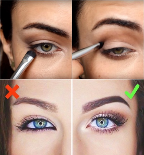 Maquillage de jour pour les débutants pour les yeux verts, bleus, gris, bruns. Étape par étape avec photo
