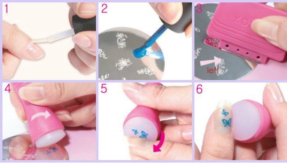Comment estamper correctement les ongles avec du vernis gel étape par étape avec une photo